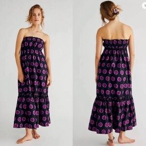 NWT Free People Leanna Strapless Tube Dress Tiered Mermaid Ruffled Maxi Small